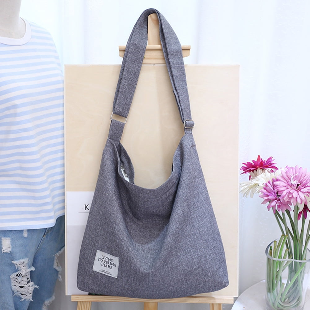 Women Shoulders Handbag Denim Print Casual Canvas Totes Shopper Bag Hobo Bags 