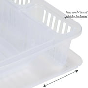 Kitchen Details Medium Dish Rack with Tray in Clear