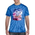 thumbnail image 2 of Wild Bobby, Cute Trippy Space Cat Riding Pizza, Animal Lover, Tie-Dye Tees, Spiral Royal, X-Large, 2 of 3
