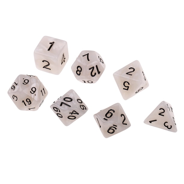 7x De Tarjeta De Dados Múltiples D4-D20 De Grano De Perla Acrílico Para RPG DND Juguete Hugo Dados poliédricos acrílicos
