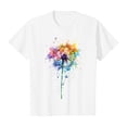thumbnail image 4 of GEWSEY Womens Cute Make A Wish Dandelion Printed Tee Shirts Summer Cotton Vintage Graphic Tees Tops (White, S), 4 of 8