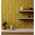 thumbnail image 4 of S4Sassy Peel & Stick Vinyl Wallpaper, Trellis Floral Wall Paper Contact Paper Waterproof - Mustard, 25"x120", Textured Finish, Removable Asian Style Covering for Home Decor in Bedrooms & Living Areas, 4 of 9