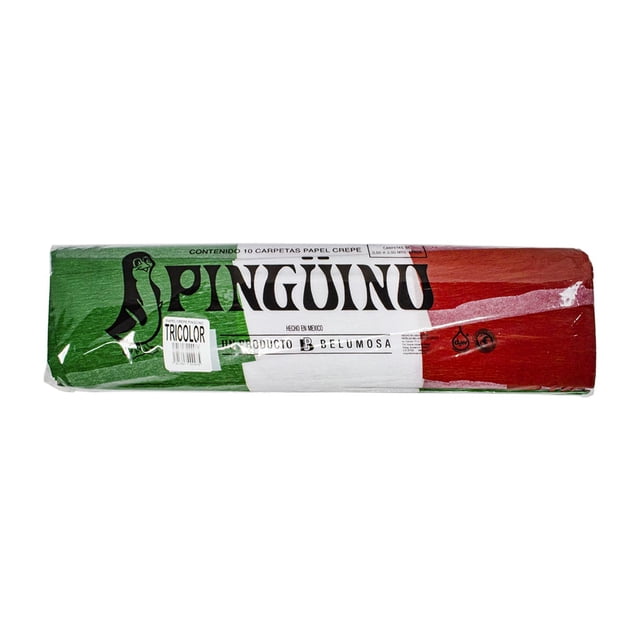 Papel Crepe Tricolor Pinguino Paquete con 10 Pliegos 200x50 cm