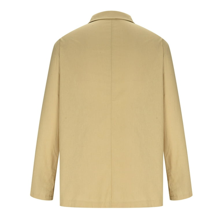 YLSDL Men's Linen Cotton Blazer Summer Spring Lightweight YLSDL Men's Linen Cotton Blazer Summer Spring Lightweight