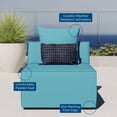 thumbnail image 3 of Sofa Middle Chair, Fabric, Blue, Modern Contemporary Urban Design, Outdoor Patio Balcony Cafe Bistro Garden Furniture Hotel Hospitality, 3 of 7