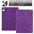 thumbnail image 2 of Dteck Folio Case for iPad 10th Gen 2022 10.9" Screen, Embossed Butterfly Folio Stand Smart Cover Auto Wake Sleep PU Leather Card Slots Holder Protective Case for iPad 10th Generation, Purple, 2 of 5