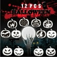 thumbnail image 1 of 12 Pcs Pochoir de Peinture Halloween Citrouille Modèle de Journal DIY Modèle de Dessin, 1 of 8