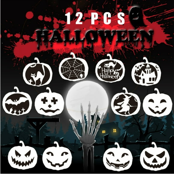 12PCS Halloween Painting Stencil Pumpkin DIY Journal Template Drawing Template