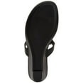 thumbnail image 4 of CHARTER CLUB Womens Black Cutout Medallion T-Strap Penelope Almond Toe Wedge Slip On Thong Sandals Shoes 8 M, 4 of 4