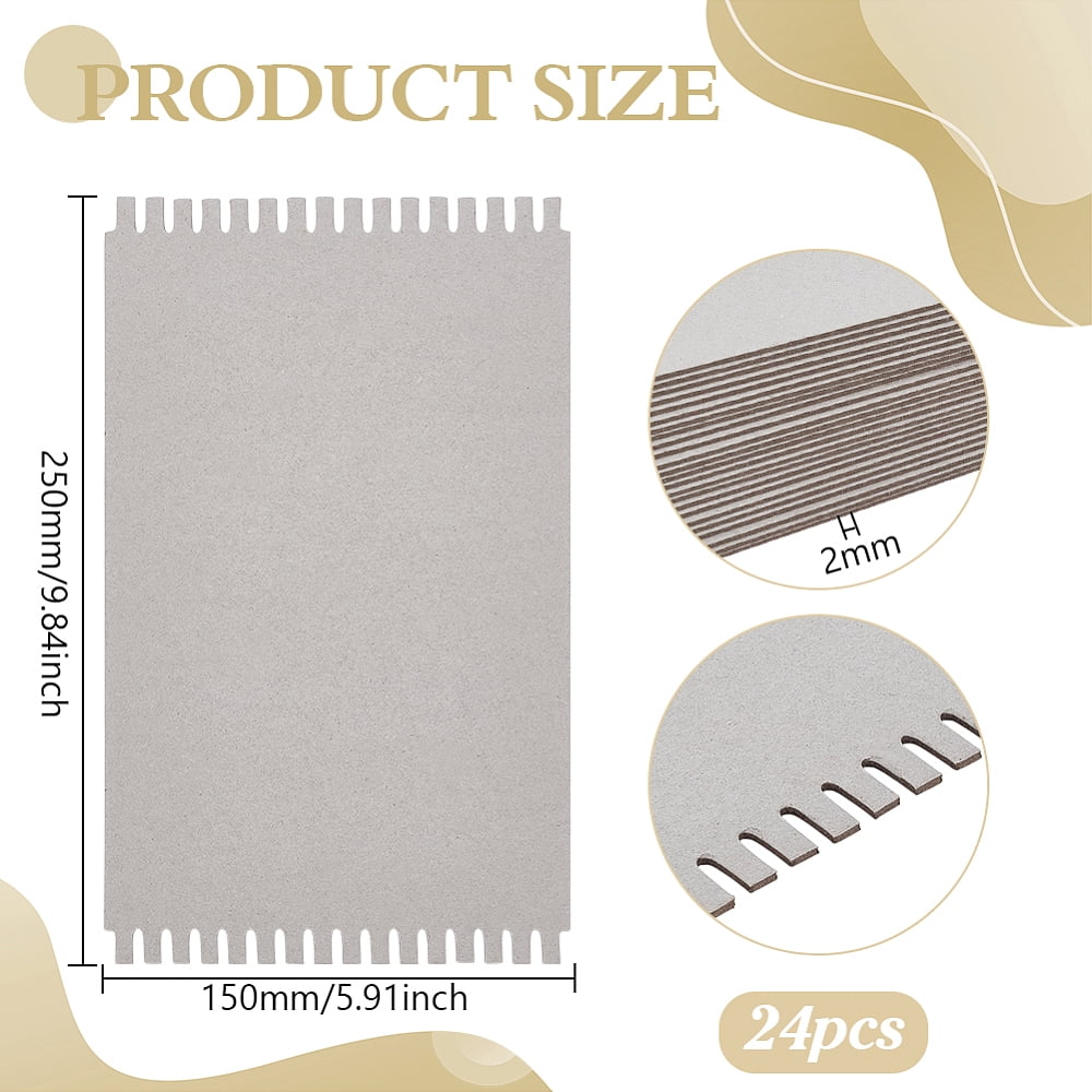 24Pcs Cardboard Weaving Looms Weaving Auxiliary Boards Knitting Tools Rectangle Gray 250x150x2mm