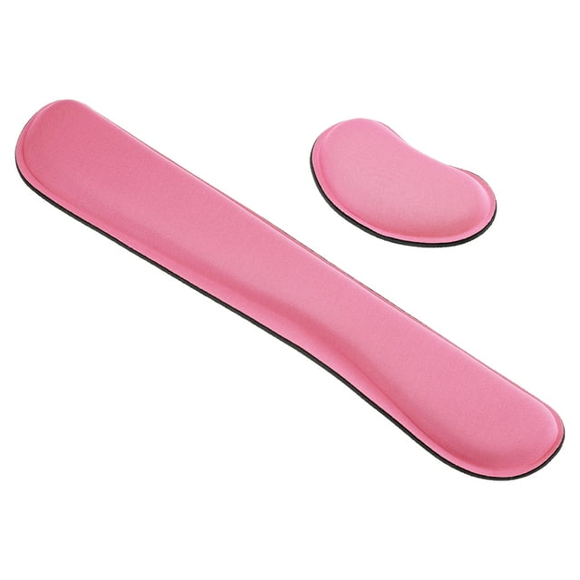 Unique Bargains Keyboard Wrist Pad Mouse Wrist Rest Ergonomic Wrist Support Comfortable Memory Foam Style 1, Pink 1 Set