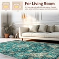 thumbnail image 2 of ODIKA Ultra Soft Area Rug 3x5, Non Slip, Stain Resistant, Washable Area Rugs for Living Room, Bedroom, Vintage Teal Medallion Aesthetic (Teal, 3x5), 2 of 11