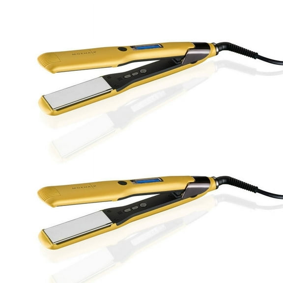 MOEHAIR Professional 1.5” Hair Straightener PACK OF 2, Titanium Floating Plates Flat Iron for Hair, Hair Straightener , Suitable for all hair types , Styles and Straightens hair, Made in USA