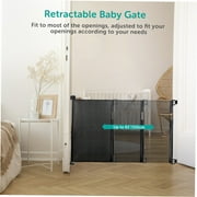 Dazzduo Retractable Safety Gate, 34" Tall, 61" Wide, Indoor Fence for Pets and Dogs