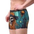 thumbnail image 2 of Pofeuu Cartoon Pumpkin Skull Print Men’s Boxer Briefs, Moisture-Wicking Underwear, Regular,Trunk-Small, 2 of 5