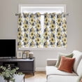 thumbnail image 4 of Yellow Floral Kitchen Curtains Window Panels, Abstract Watercolor Flower Leaf Plant Insulated Window Treatment Curtain, Grommet Curtains for Bedroom/Living Room/Bathroom, 2 Piece 42"Wx54"L, 4 of 8