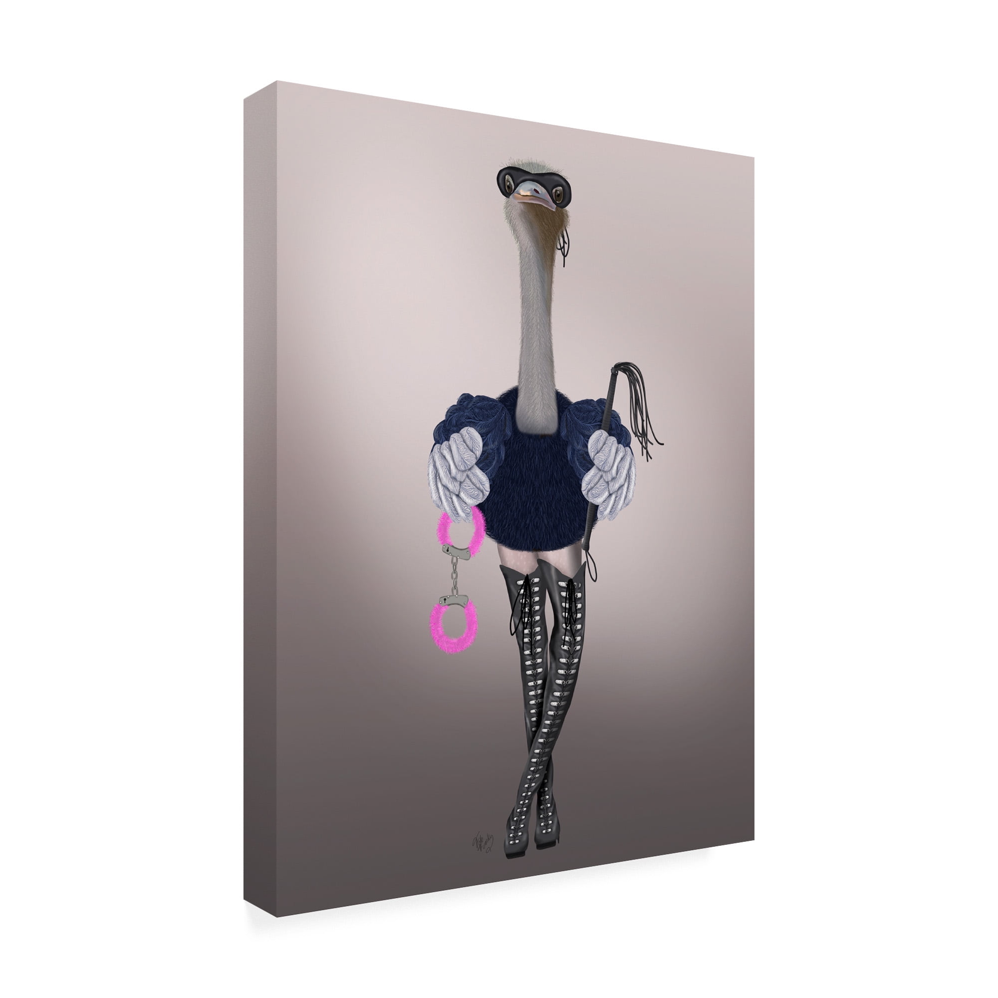 Trademark Fine Art 'Ostrich with Kinky Boots' Canvas Art by Fab Funky