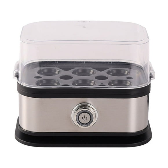 Cooking Utensils Elegant One-Click Egg Poacher and Mini Egg Cooker for 1-6 Eggs with Keep Warm Stainless Steel 200W Breakfast Steamer Kitchen Appliance