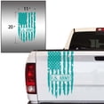 thumbnail image 2 of U.S. Army USAF USMC US Navy Decal Distressed American USA US Flag Truck Tailgate Vinyl Decal Compatible with most Pickup Trucks Military Enlisted Man Sticker (11" x 20", Turquoise), 2 of 8