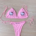 thumbnail image 4 of Sanrio-Bikini de Hello Kitty de Anime japonés Y2K para chicas picantes, traje de baño Sexy para la playa, traje de baño dividido con almohadillas para el pecho, 4 of 4