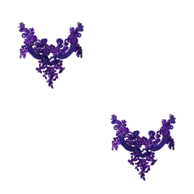 kurtrusly Beauté de Robe de Mariée avec Coudre sur Perles Garniture Patchs Faits avec Acrylique Large Application Polyvalent Violet 2Set