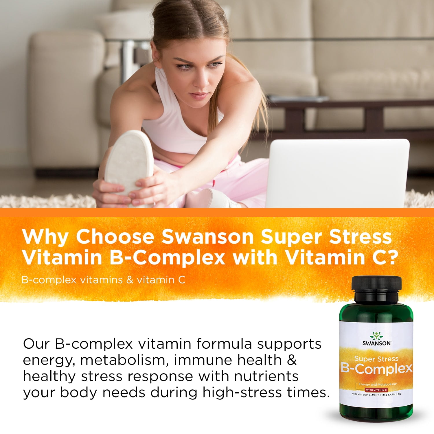 Swanson B Vitamin Stress Complex With Vitamin C Stress Relief