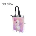 thumbnail image 7 of Zipper canvas bag large capacity large size practical handbag durable Canvas with leather material Kawaii White Alpaca, 7 of 7
