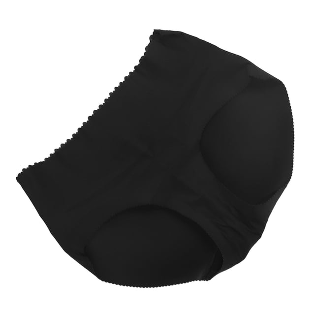 Bragas levantadoras de glúteos, acolchadas en la cadera, sin costuras, de talle bajo, Push Up, fajas para levantar glúteos, negro brillante L