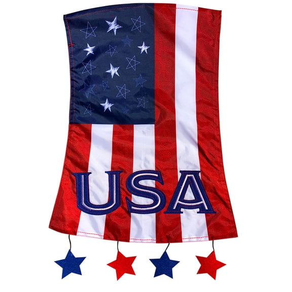 Briarwood Lane Everyday 4th of July Garden Flag 12x18 For Outdoor Patriotic Applique Burlap For 4th of July Garden Flag Flags For Outside