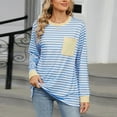 thumbnail image 5 of Womens Fall Winter Tunic Tops Long Sleeve Crewneck T-Shirts Loose Comfy Soft Blouse with Pocket, 5 of 7