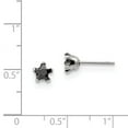 thumbnail image 3 of Stainless Steel Polished 5mm Black Star CZ Stud Post Earrings; for Adults and Teens; for Women and Men, 3 of 3