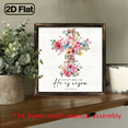 thumbnail image 7 of 1pc Wood Frame Sign Wood Frame Cross, Floral Decoration, Religious Watercolor Style Wooden Wall Art Prints 12x12inch Wood Painting For Living Room Bedroom Office Bathroom Dorm Home Decor,, 7 of 7