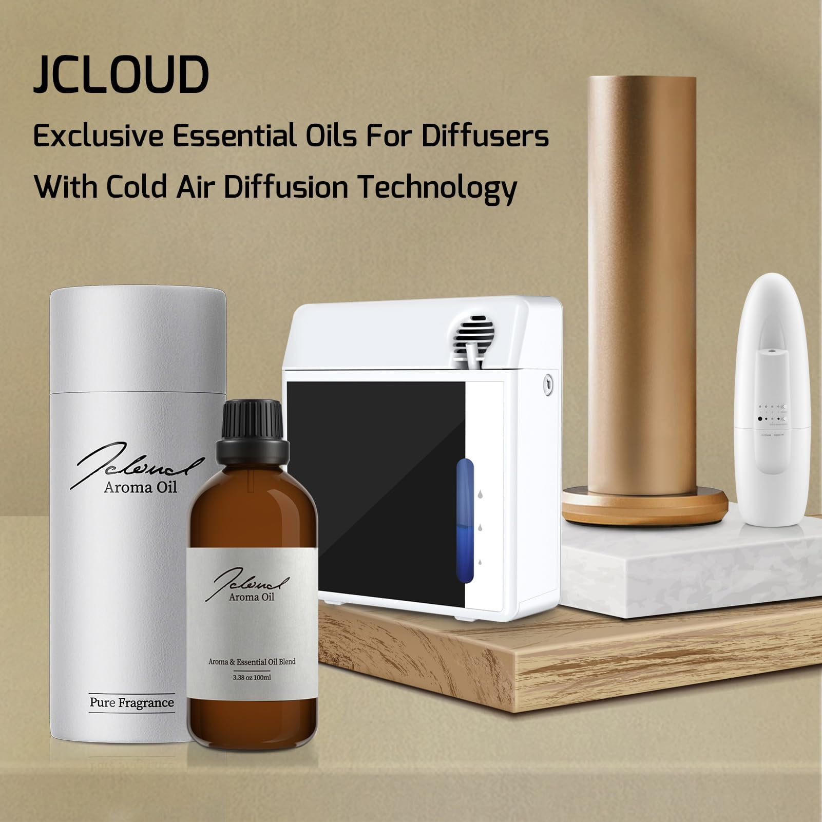 JCLOUD White Tea Essential Oil | Hotel Scent - 100% Pure and Natural Aromatherapy Oil for Diffusers, Humidifiers, and Scent Machines | Uplifting and Refreshing Fragrance | 100ml