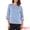 Blue, variant on Women's Satin Boat Neck 3/4 Sleeve Business Shirt S White