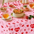 thumbnail image 5 of 4 Pack Valentine's Day Tablecloth Valentine Love Heart Tablecloth Valentines Day Party Decoration Rectangular Love Heart Table Cover Wedding Anniversary Birthday Decor 86 x 51 Inch, 5 of 7