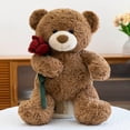 thumbnail image 4 of 17.71Inch Valentines Brown Teddy Bear Holding Rose Stuffed Animals Plush Toys, Kawaii Soft Plush Doll for Her/Girlfriend Lover Mom Teens Valentines Day Christmas Anniversary Gifts, 4 of 7