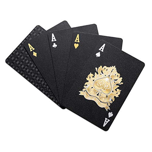 Eay Luxury Waterproof Black Playing Cards Deck Of Cards Poker Cards Plastic Playing Cards Gilding Black Playing Cards Black Gilding Use For Party And Game Walmart Com Walmart Com