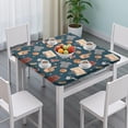 thumbnail image 3 of Blue Basketball Related Items Pattern Square Fitted Tablecloth with Elastic Edge,Square Table Cover,Washable Elastic Table Cover for Home Kitchen Party Decor 34"x34", 3 of 6