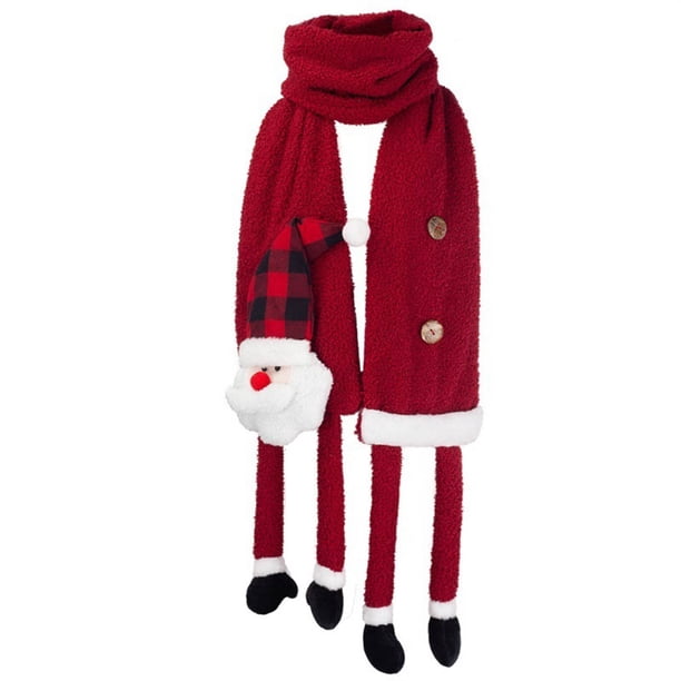 Bufanda Navideña Papá Noel Bufanda Larga De Felpa Bufanda Cálida De Invierno Decoraciones Navideñas Regalos Para Mujeres Hombres Eigraketly HA039096-00