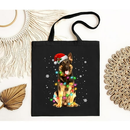 vintage German Shepherd Bag Xmas Bag German Shepherd Tote Bag German Shepherd Dog Tree Christmas er Xmas Dogs Bag-TH23637