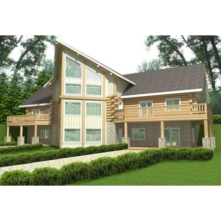 001-1083: Northwest Log 2 Bed 4 Bath Luxury Home Plan 4605 Sq Ft: Full Blueprints with License to Build by Home Plan Marketplace – Lesuto