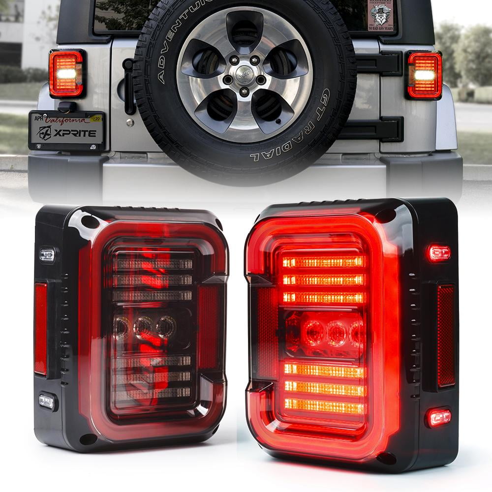 Xprite Smoke Lens LED Turn Signal Replacement Light for 14-18 Jeep Wrangler JK 