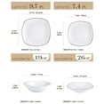 thumbnail image 2 of MALACASA, Series ELISA, 48-Piece Porcelain Dinnerware Set, White Dishes With Black Line, Service for 12, 2 of 7