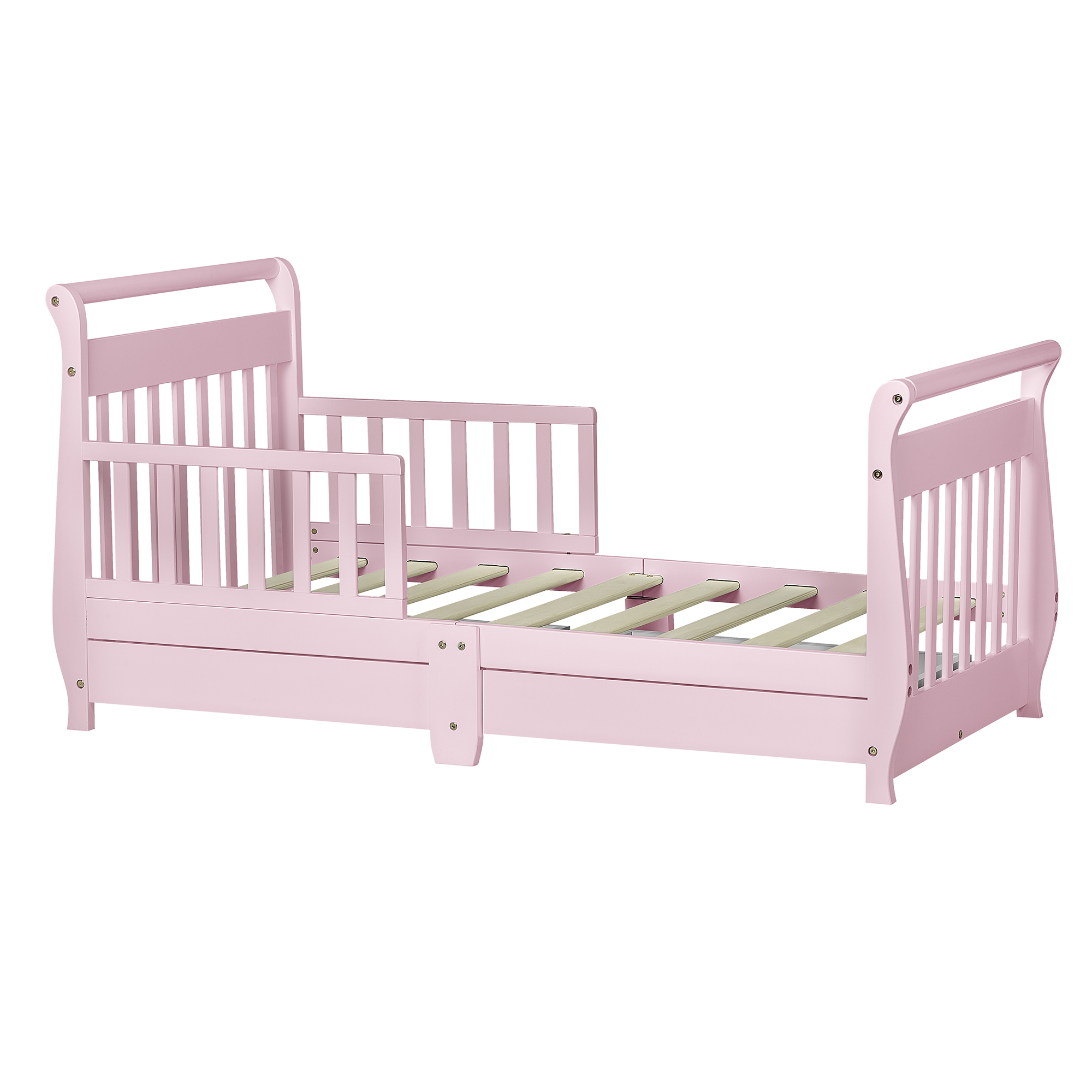 Dream On Me Toddler Sleigh Bed with Storage, Multiple Finishes