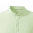 thumbnail image 6 of BLTIBY Mens Sleeveless Henley Tank Tops Stand Collar Muscle Solid Button Shirts Summer Casual Beach Hippie Pullover Blouse Army Green L, 6 of 6