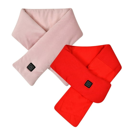 ZQUUVOU 2 PC Heated Neck Wrap for Women Men Cordless Thermal Neck Brace Heated Neck Warmer with 3 Heating Levels Pink