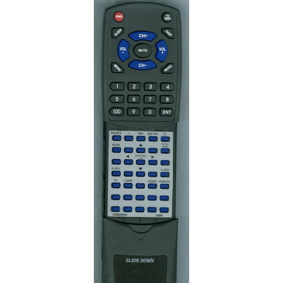 Replacement Remote for SHARP 9JR9800000004, RT9JR9800000004, 098GR8BD9NESHR, LC47SB57UT, LC32SB28UT, LC42SB48UT