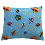 SheetWorld Crib Toddler Pillow Case, 100% Cotton Woven, Planets Blue, 13 x 17