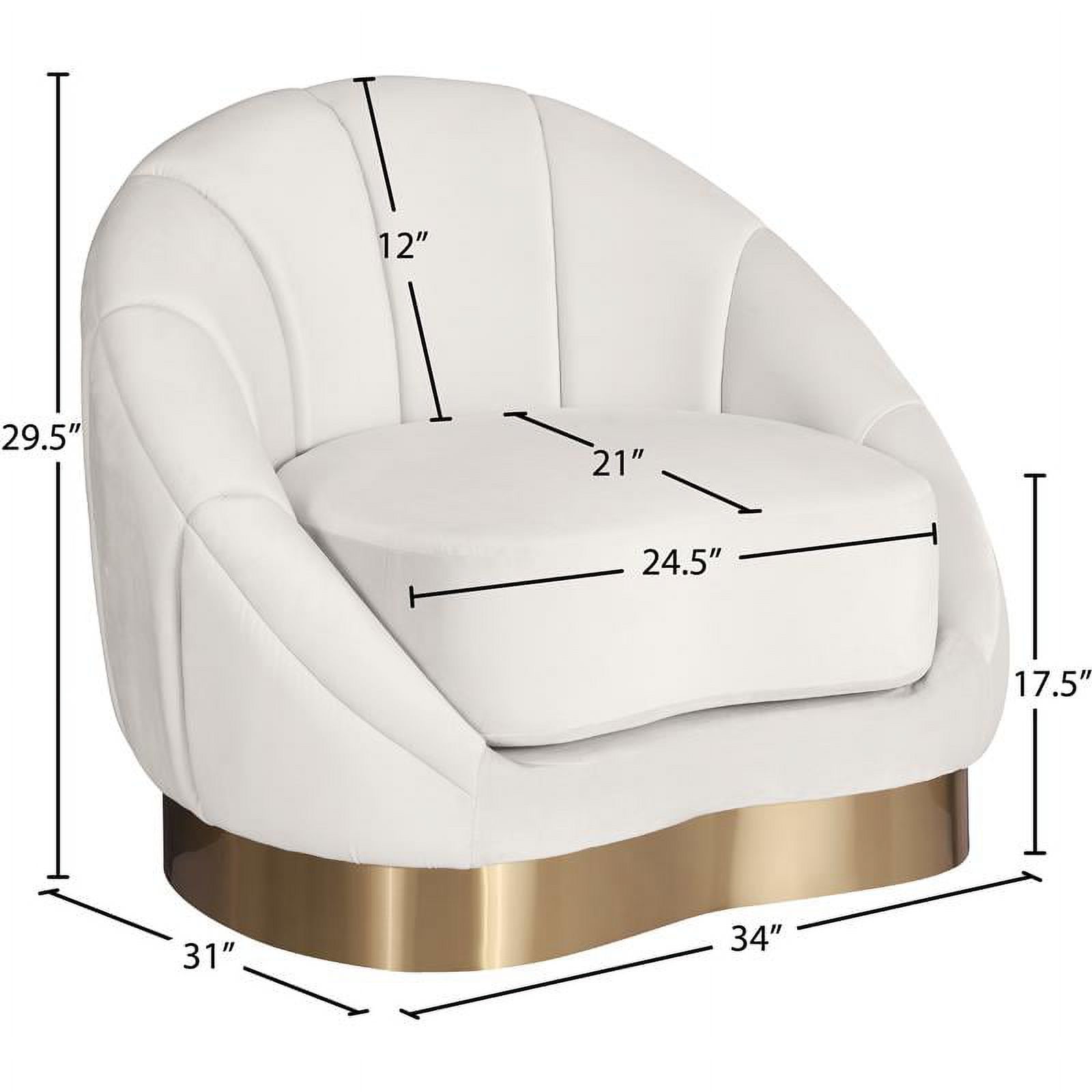 Meridian Furniture Shelly Cream Velvet Chair - image 5 of 5