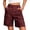 19# Wine, variant on Hiking Shorts for Women Lightweight Elastic Waist Knee Length Cargo Shorts Golf Casual Summer Bermuda Short Dark Gray S